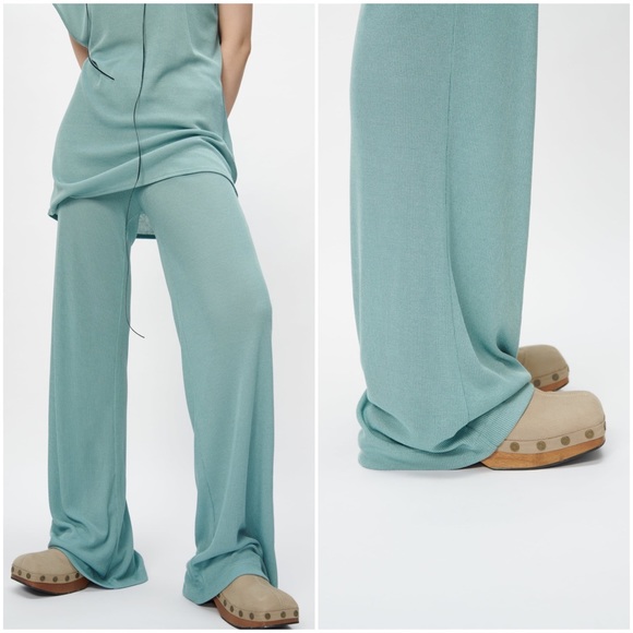 Zara Pants & Jumpsuits Zara Ribbed Wide Leg Pants Poshmark